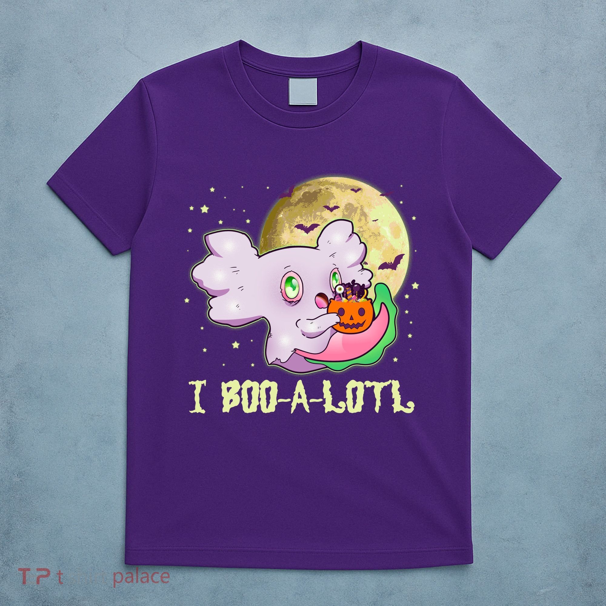 Funny Halloween Axolotl Ghost I Boo A Lotl T-Shirt
