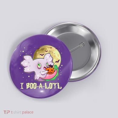 Funny Halloween Axolotl Ghost I Boo A Lotl Button