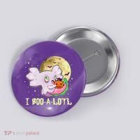 Funny Halloween Axolotl Ghost I Boo A Lotl Button thumb 0