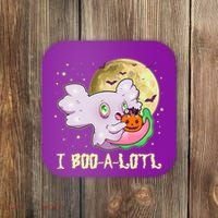 Funny Halloween Axolotl Ghost I Boo A Lotl Coaster thumb 0