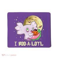 Funny Halloween Axolotl Ghost I Boo A Lotl Mousepad thumb 0