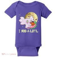 Funny Halloween Axolotl Ghost I Boo A Lotl Baby Bodysuit thumb 0