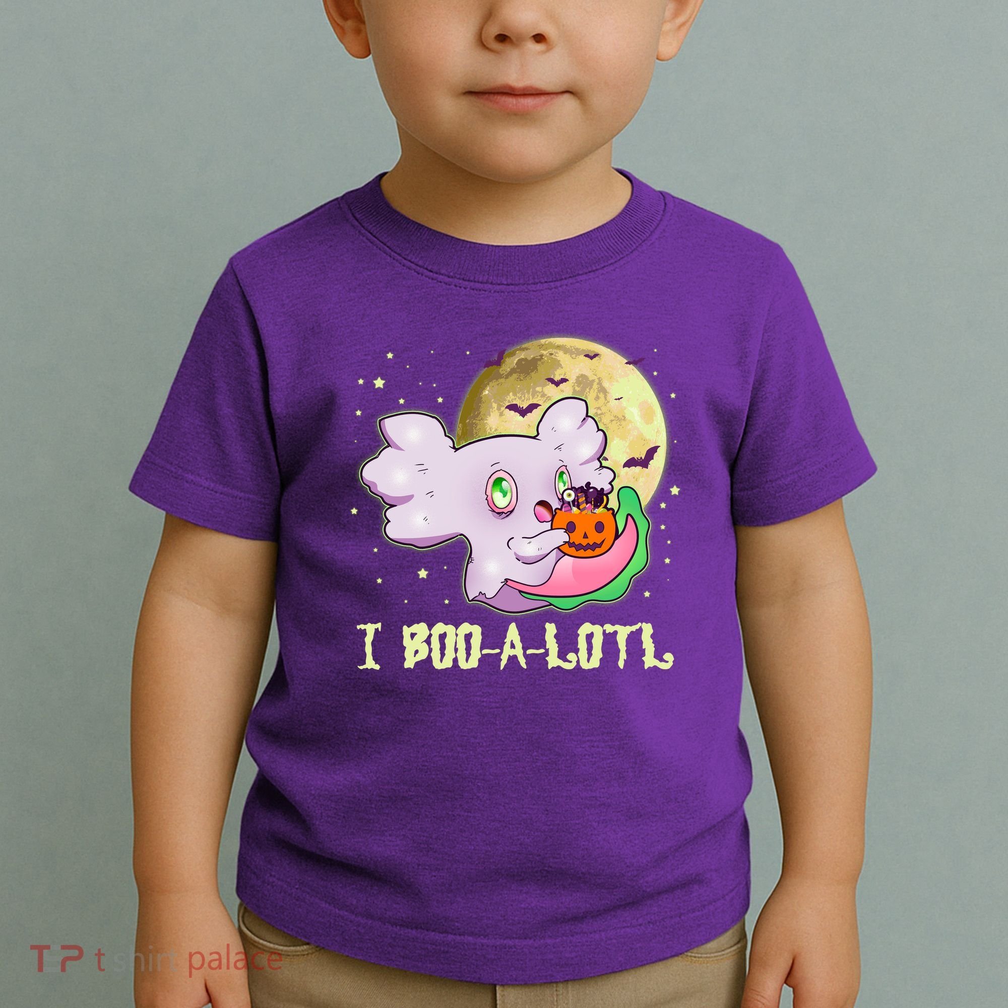 Funny Halloween Axolotl Ghost I Boo A Lotl Toddler T-Shirt