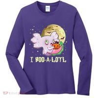 Funny Halloween Axolotl Ghost I Boo A Lotl Women's Long Sleeve Shirt thumb 0