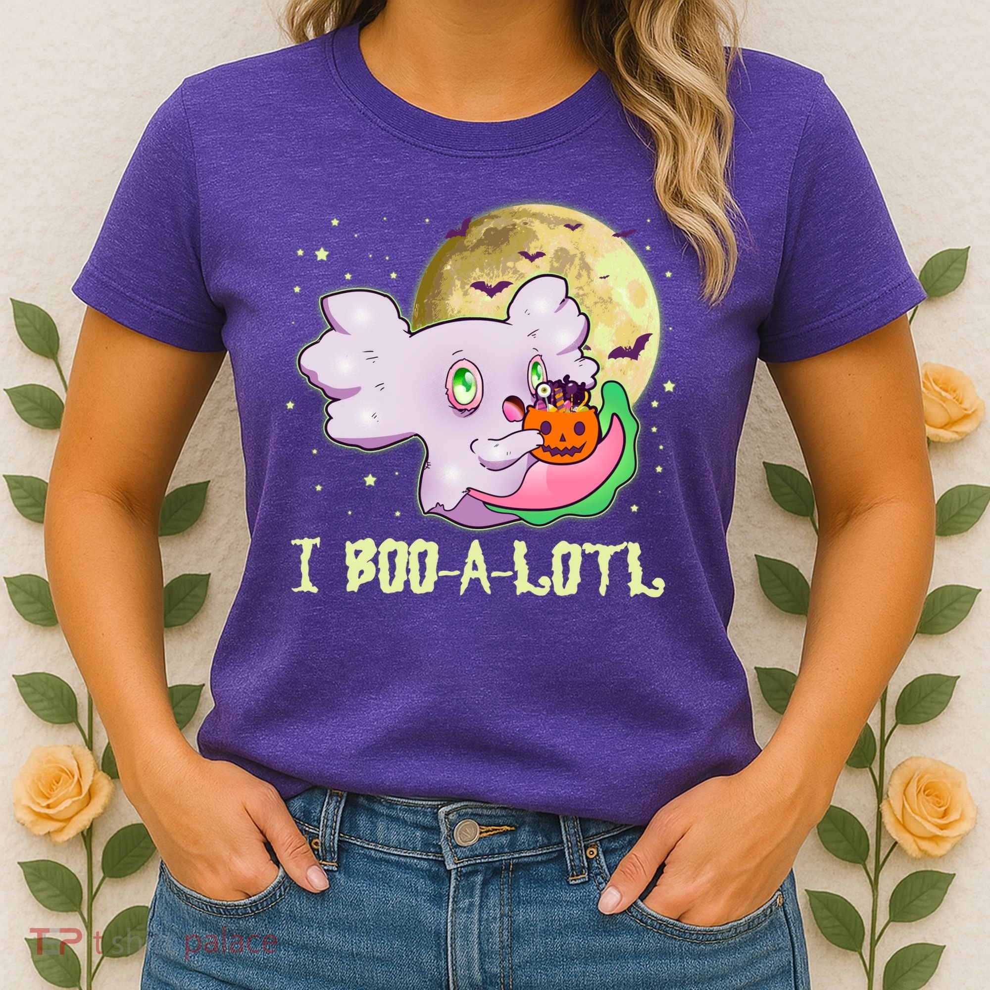 Funny Halloween Axolotl Ghost I Boo A Lotl Women's T-Shirt