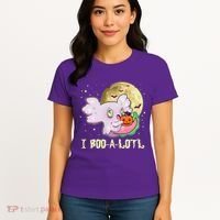 Funny Halloween Axolotl Ghost I Boo A Lotl Women's T-Shirt thumb 4