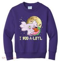 Funny Halloween Axolotl Ghost I Boo A Lotl Kids Sweatshirt thumb 0