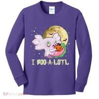 Funny Halloween Axolotl Ghost I Boo A Lotl Kids Long Sleeve Shirt thumb 0