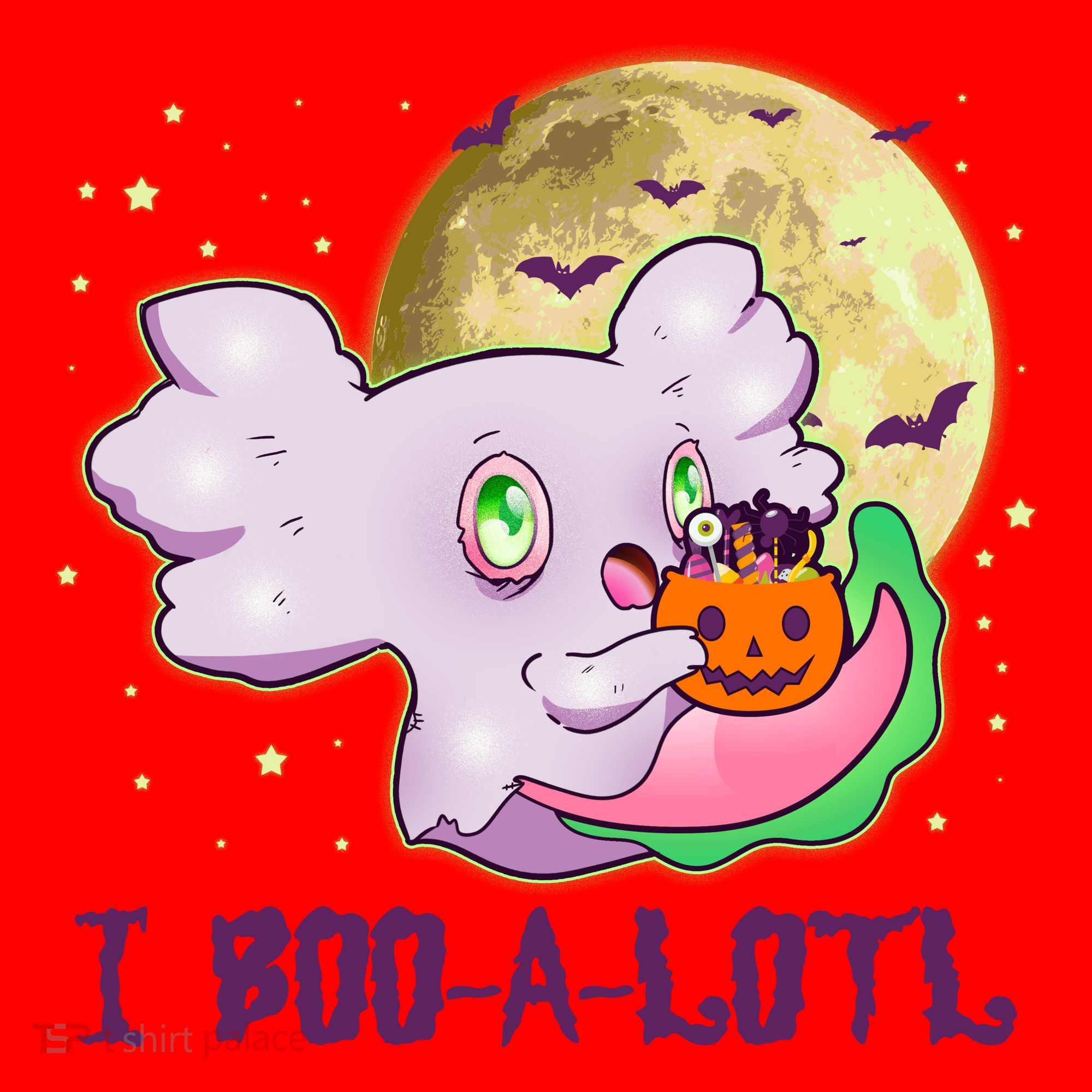 Funny Halloween Axolotl Ghost I Boo A Lotl Santa Hat