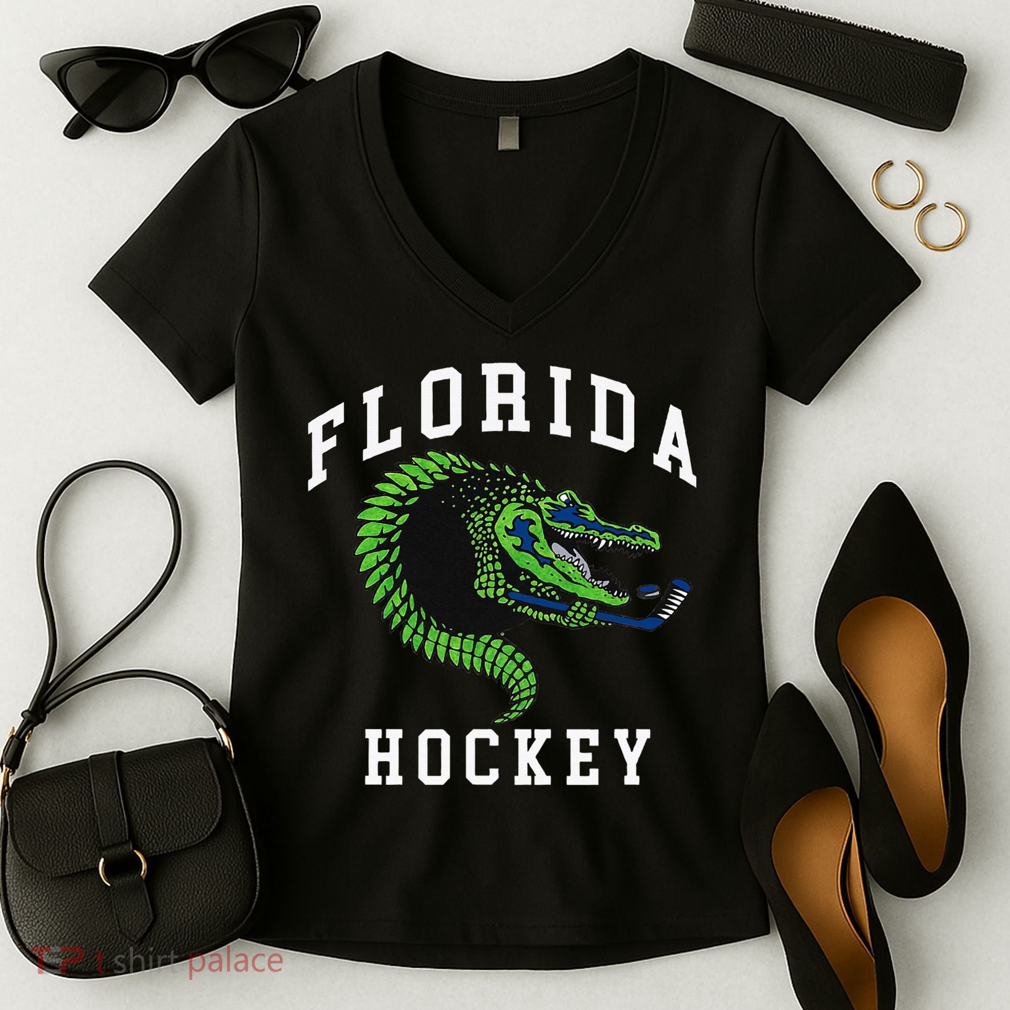 Florida Hockey Alligator Women's V-Neck T-Shirt
