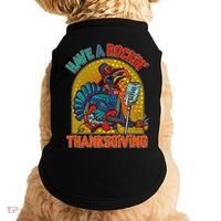 Funny Have A Rockin' Thanksgiving Rocker Turkey Doggie Tank thumb 0