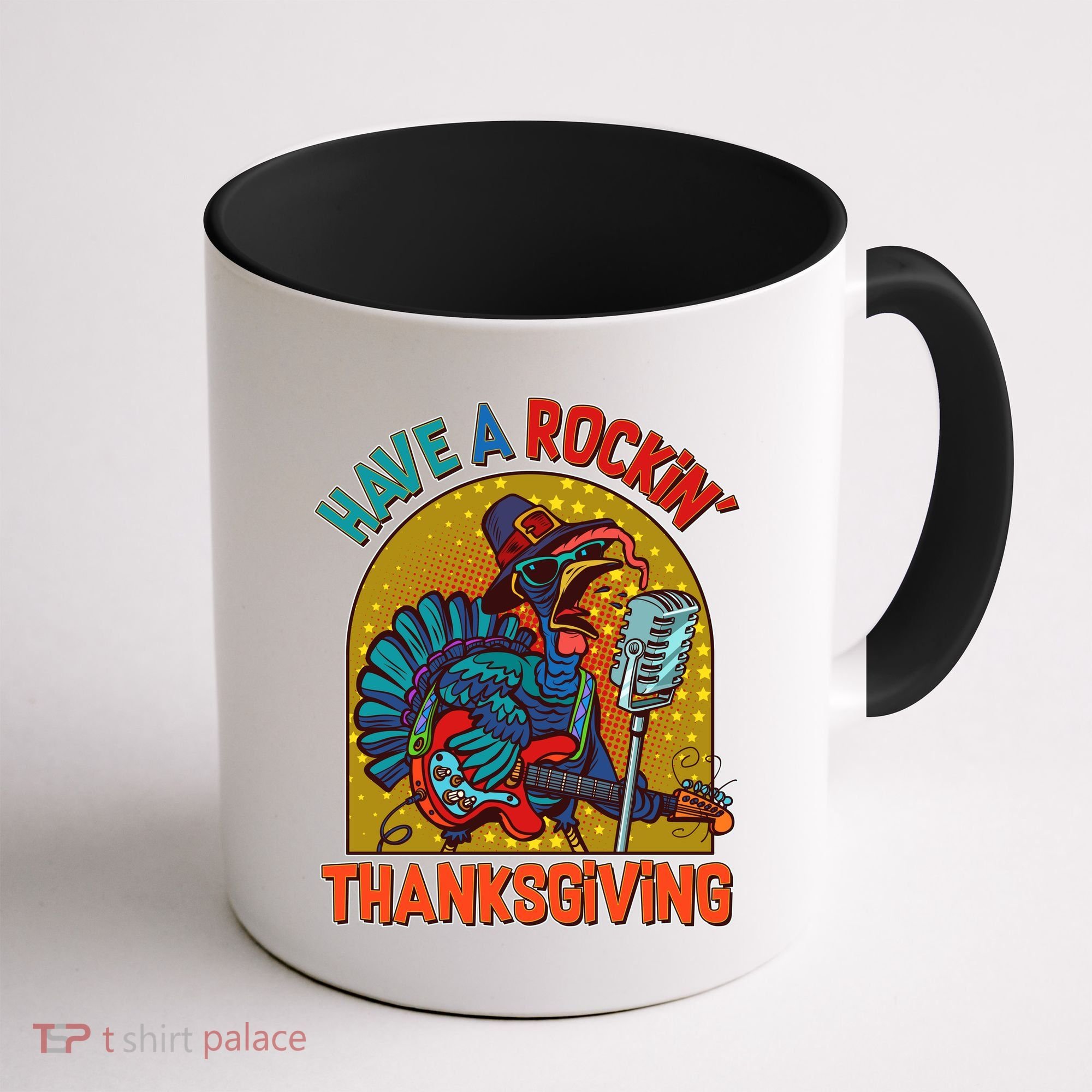 Funny Have A Rockin' Thanksgiving Rocker Turkey Coffee Mug