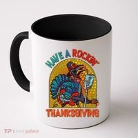 Funny Have A Rockin' Thanksgiving Rocker Turkey Coffee Mug thumb 0