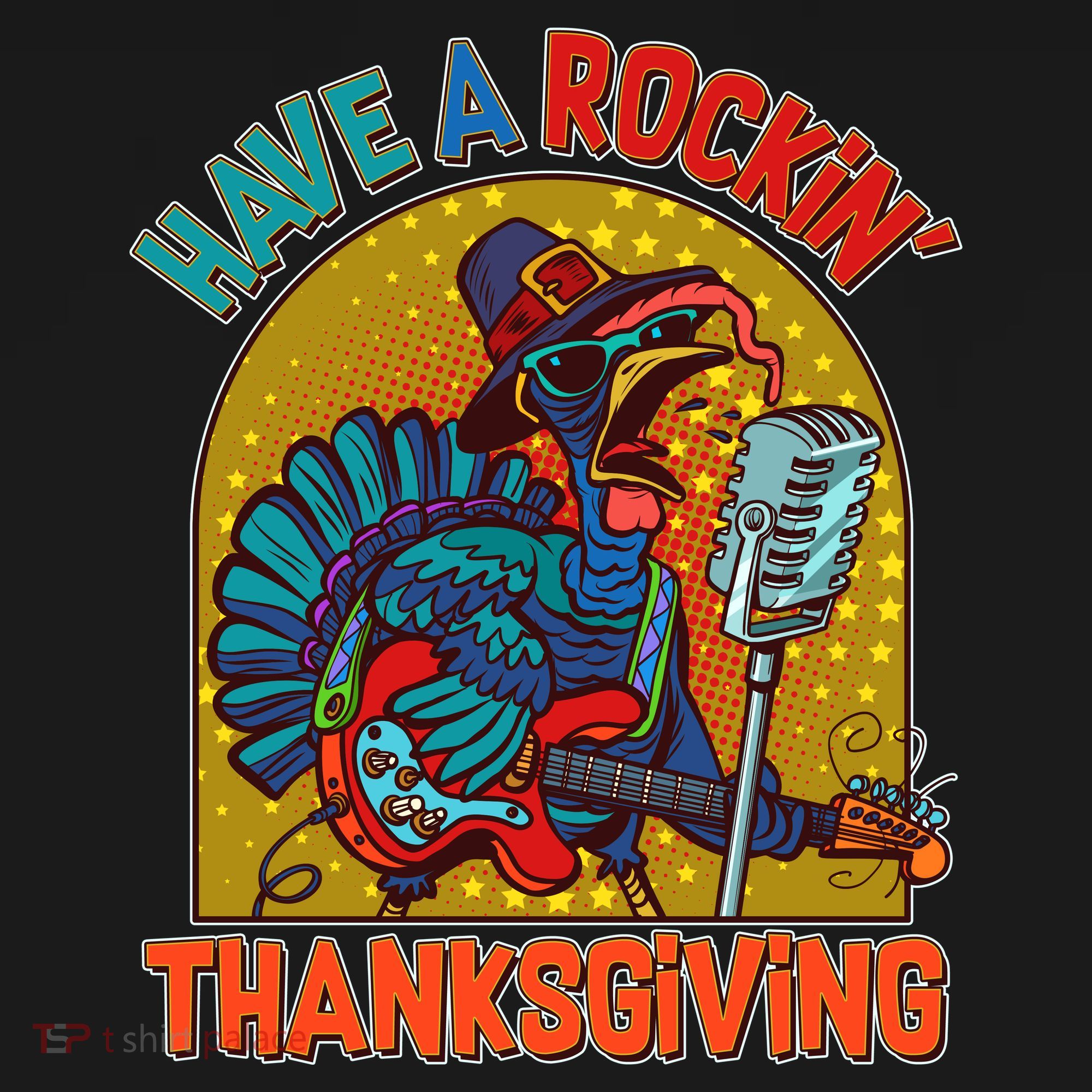 Funny Have A Rockin' Thanksgiving Rocker Turkey Women's Hoodie