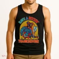 Funny Have A Rockin' Thanksgiving Rocker Turkey Tank Top thumb 3