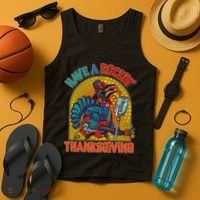 Funny Have A Rockin' Thanksgiving Rocker Turkey Tank Top thumb 4