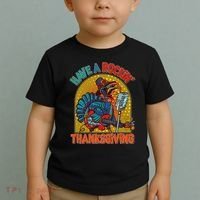 Funny Have A Rockin' Thanksgiving Rocker Turkey Toddler T-Shirt thumb 2