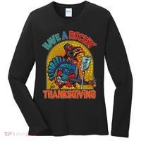 Funny Have A Rockin' Thanksgiving Rocker Turkey Women's Long Sleeve Shirt thumb 0