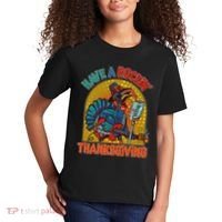 Funny Have A Rockin' Thanksgiving Rocker Turkey Kids T-Shirt thumb 2