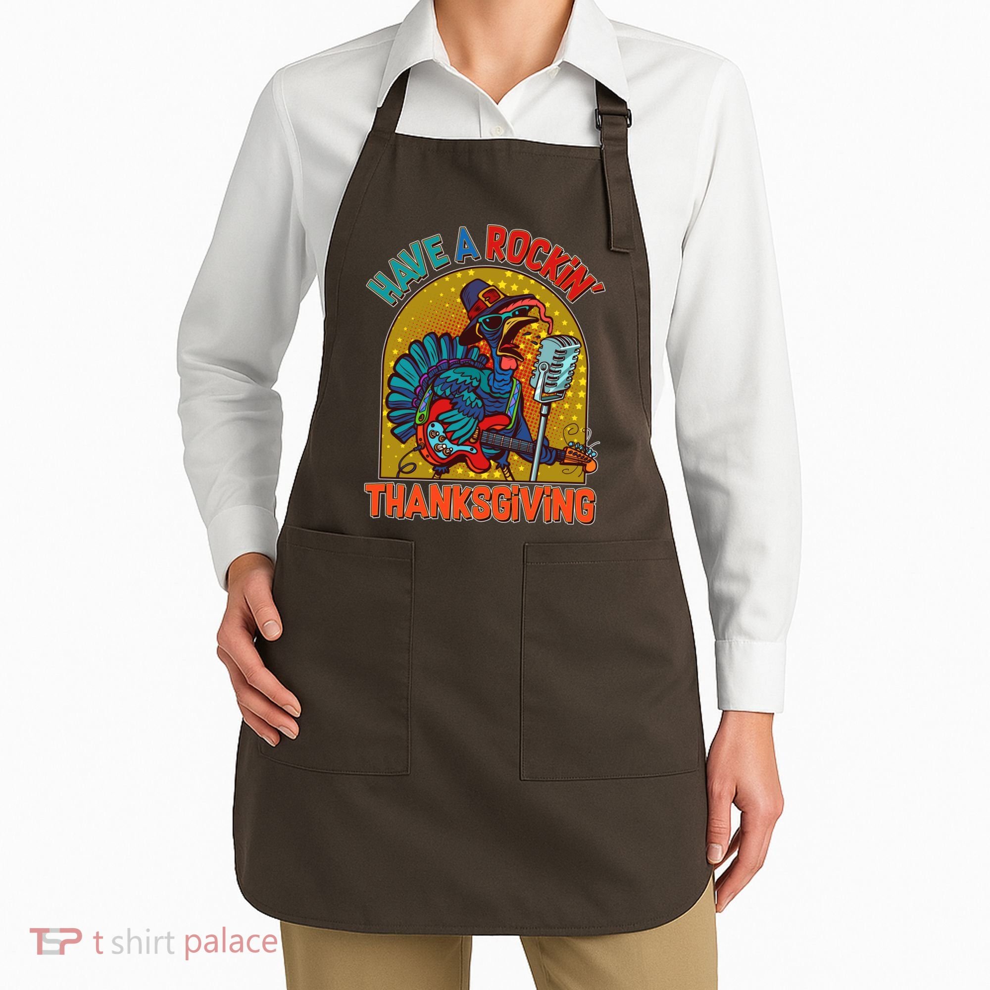 Funny Have A Rockin' Thanksgiving Rocker Turkey Apron
