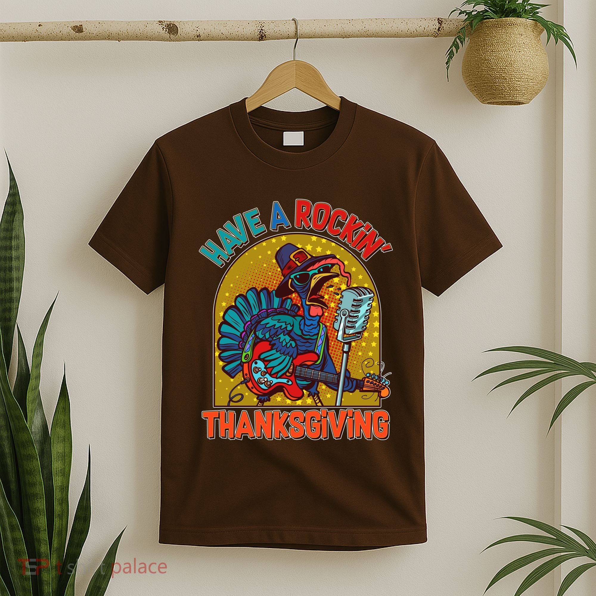 Funny Have A Rockin' Thanksgiving Rocker Turkey T-Shirt