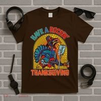 Funny Have A Rockin' Thanksgiving Rocker Turkey T-Shirt thumb 5