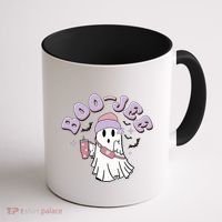 Funny Halloween Boo Jee Ghost Coffee Mug thumb 1