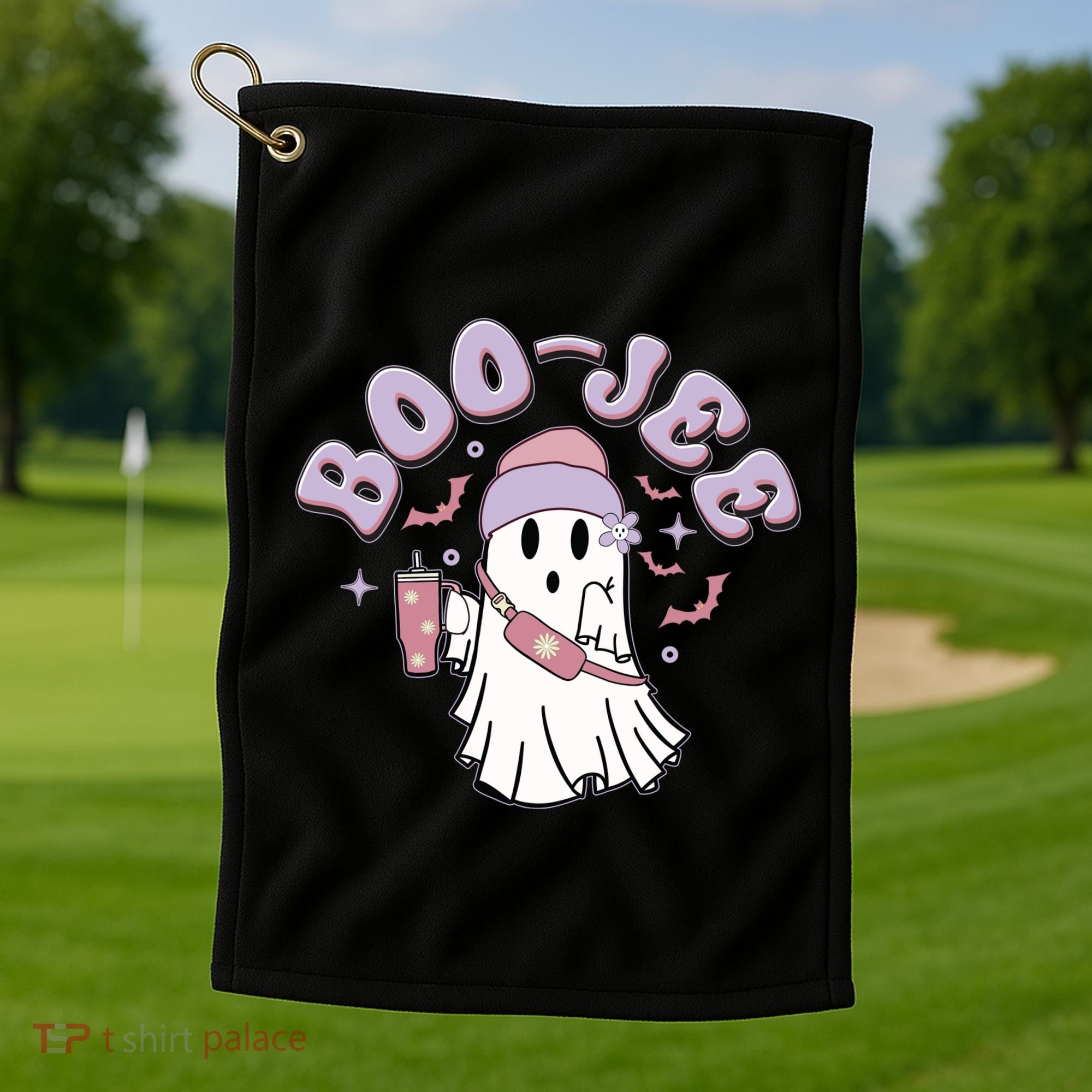 Funny Halloween Boo Jee Ghost Golf Towel