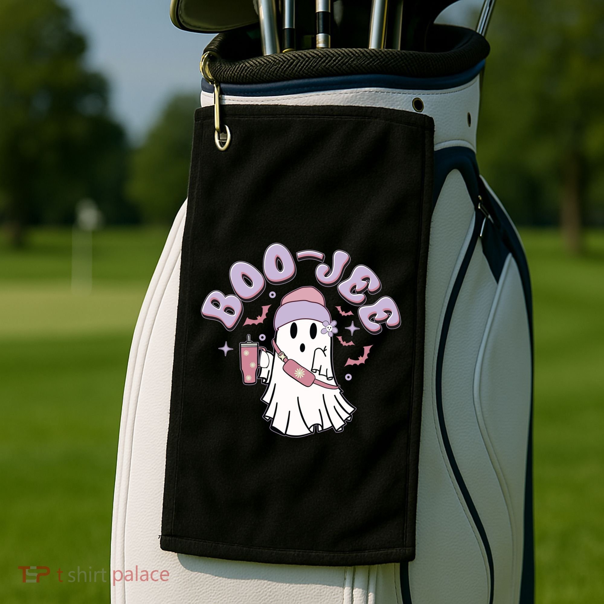 Funny Halloween Boo Jee Ghost Golf Towel