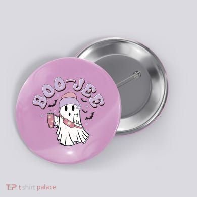 Funny Halloween Boo Jee Ghost Button
