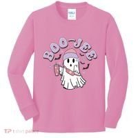 Funny Halloween Boo Jee Ghost Kids Long Sleeve Shirt thumb 0