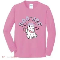 Funny Halloween Boo Jee Ghost Kids Long Sleeve Shirt thumb 0