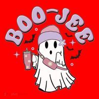 Funny Halloween Boo Jee Ghost Santa Hat thumb 1