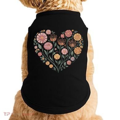 Flowers Heart Boho Wildflowers Doggie Tank