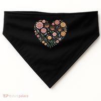 Flowers Heart Boho Wildflowers USA-Made Doggie Bandana thumb 0