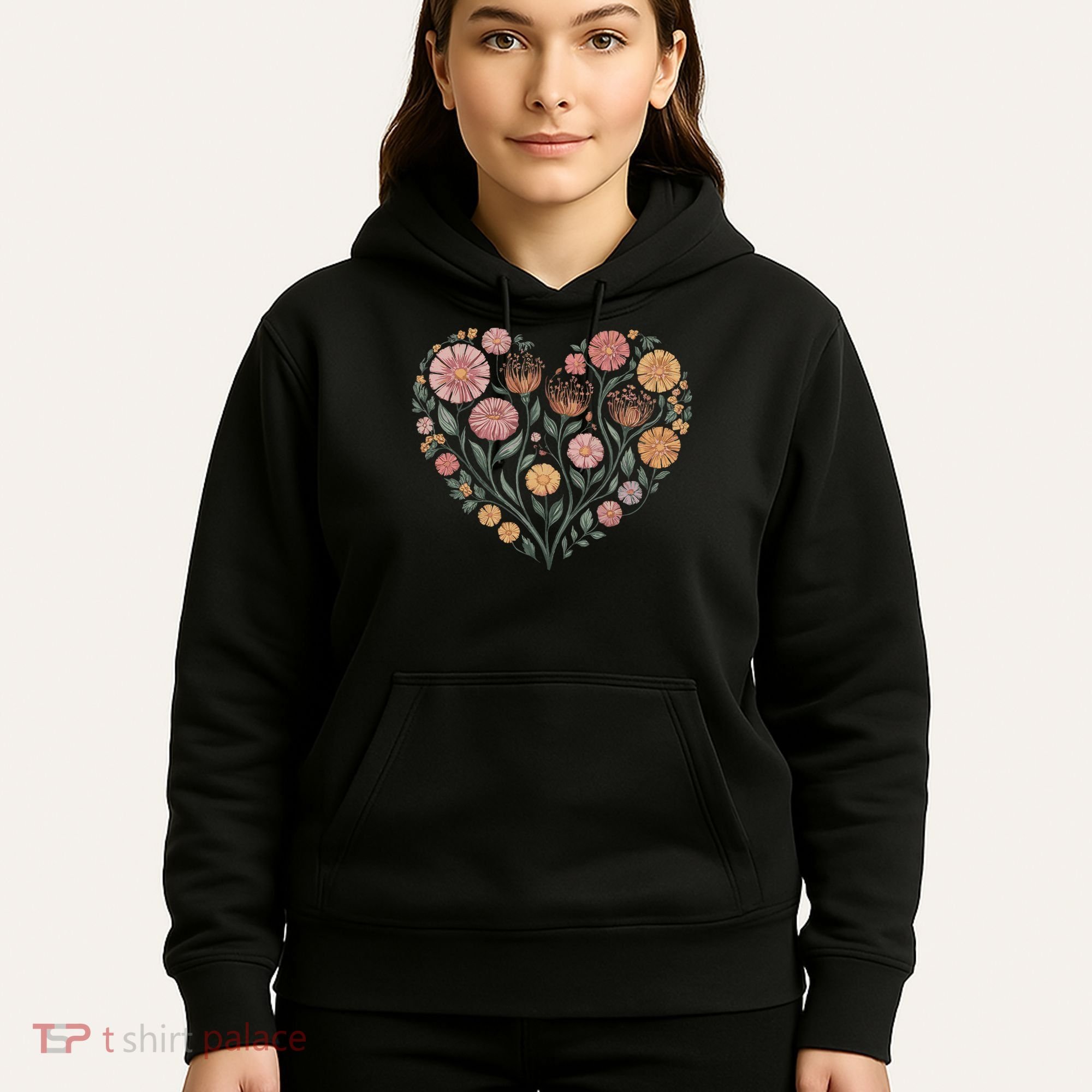 Flowers Heart Boho Wildflowers Hoodie
