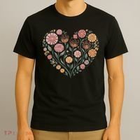 Flowers Heart Boho Wildflowers T-Shirt thumb 3