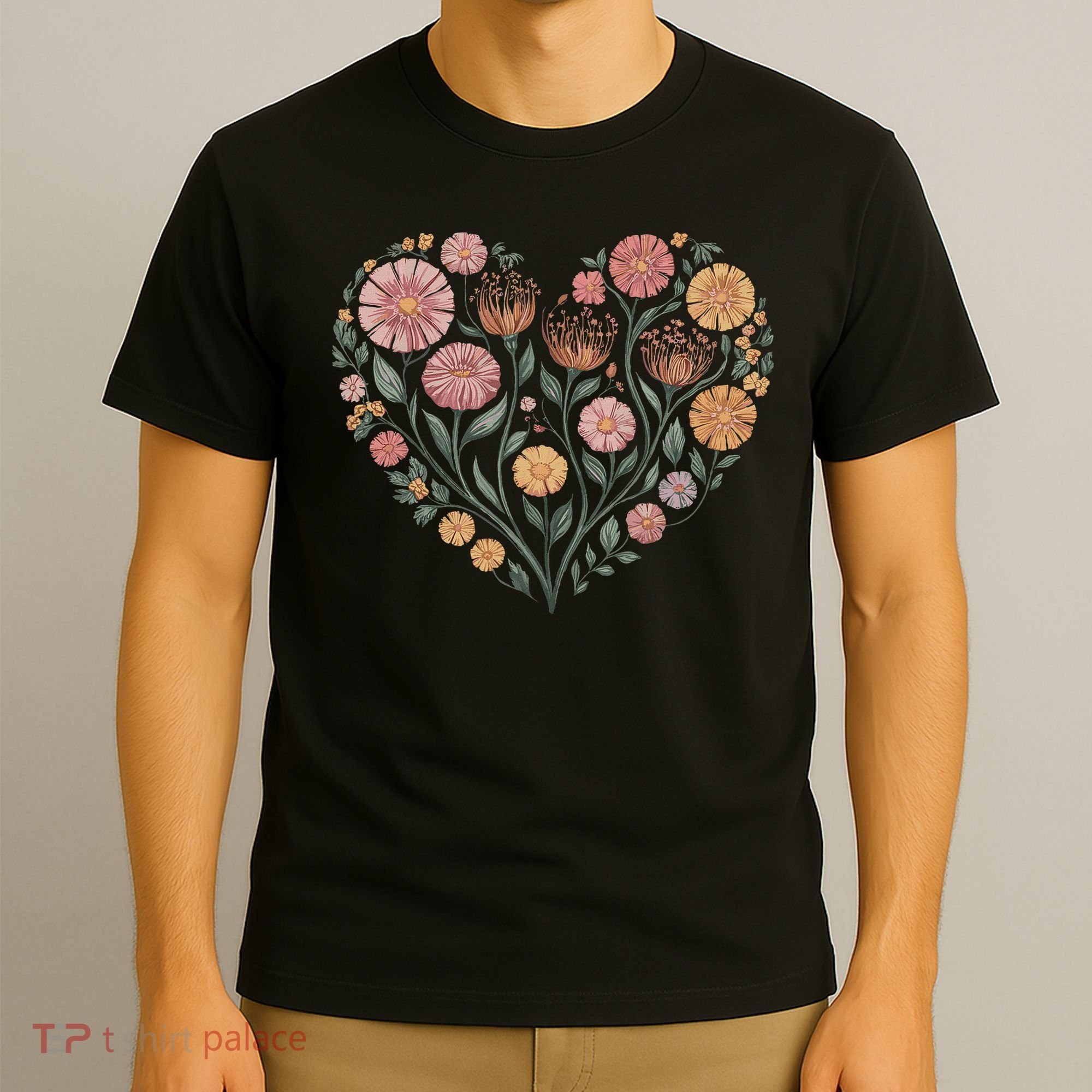 Flowers Heart Boho Wildflowers T-Shirt