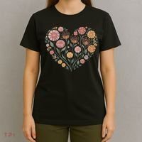Flowers Heart Boho Wildflowers T-Shirt thumb 4