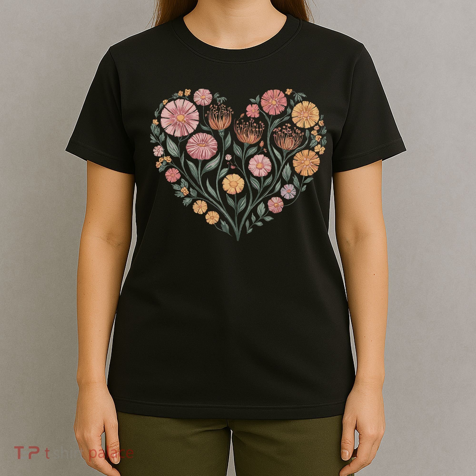 Flowers Heart Boho Wildflowers T-Shirt