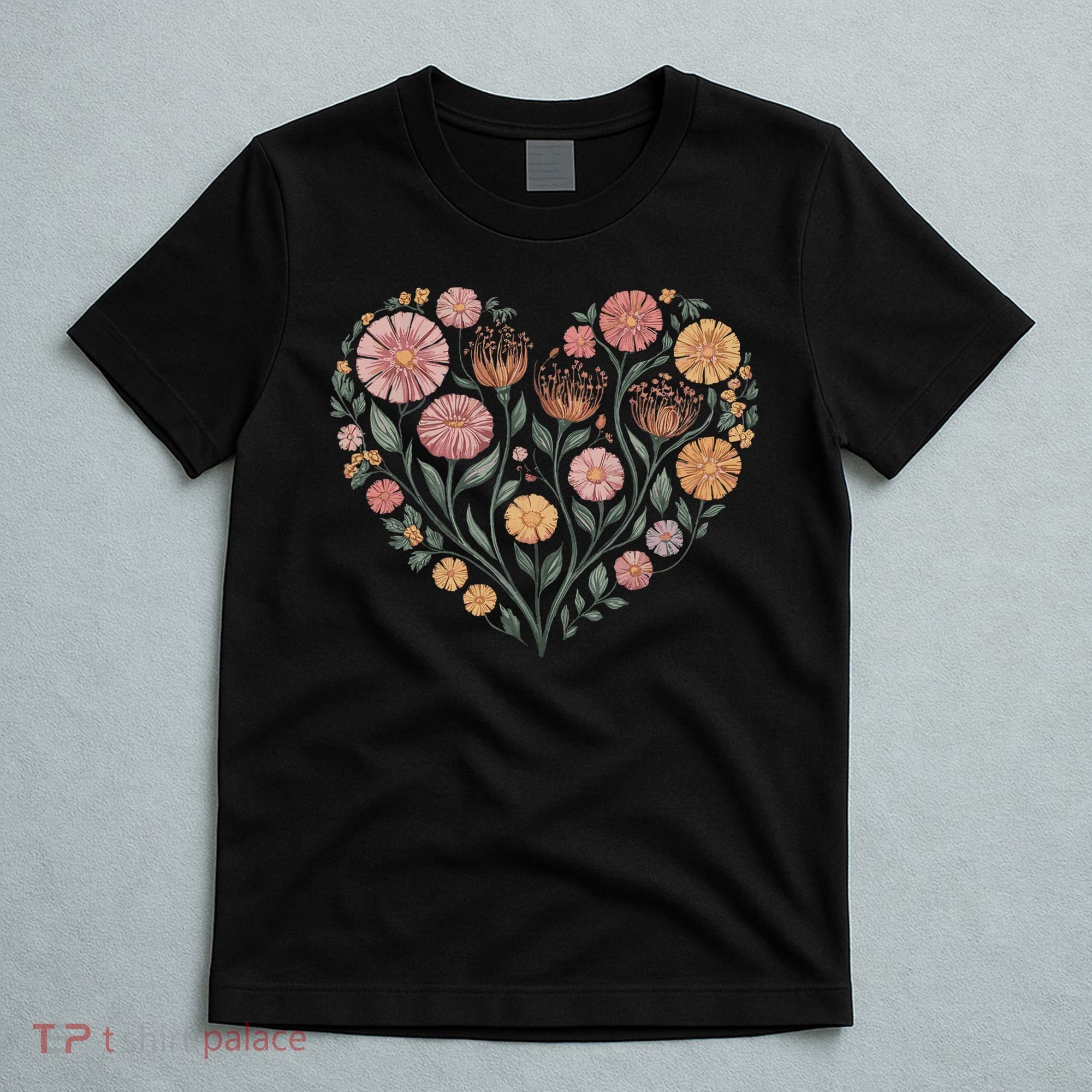 Flowers Heart Boho Wildflowers T-Shirt