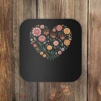 Flowers Heart Boho Wildflowers Coaster thumb 0