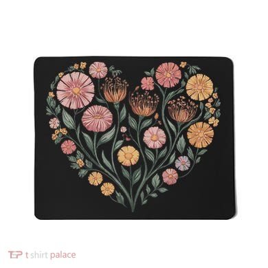 Flowers Heart Boho Wildflowers Mousepad