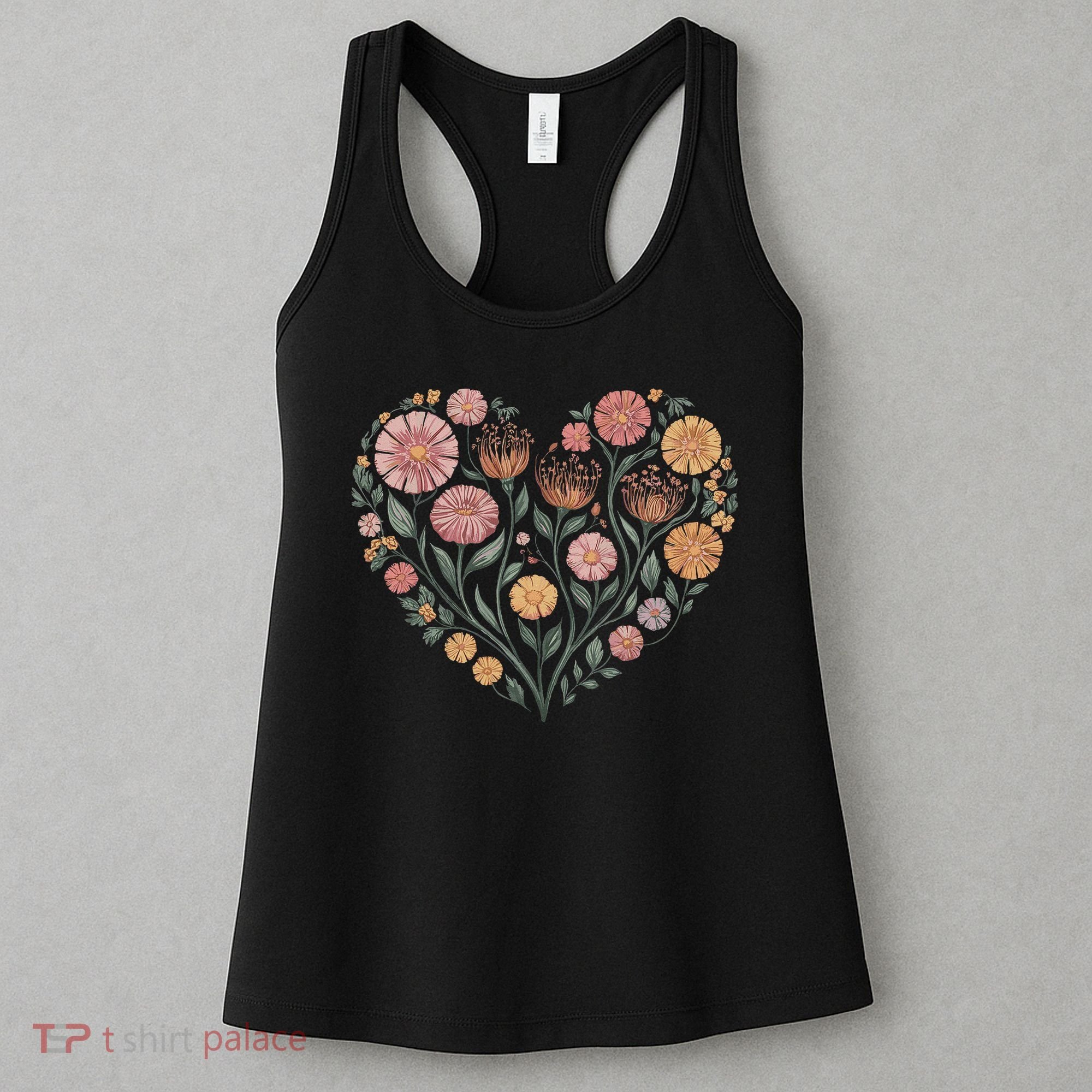 Flowers Heart Boho Wildflowers Women's Tank Top