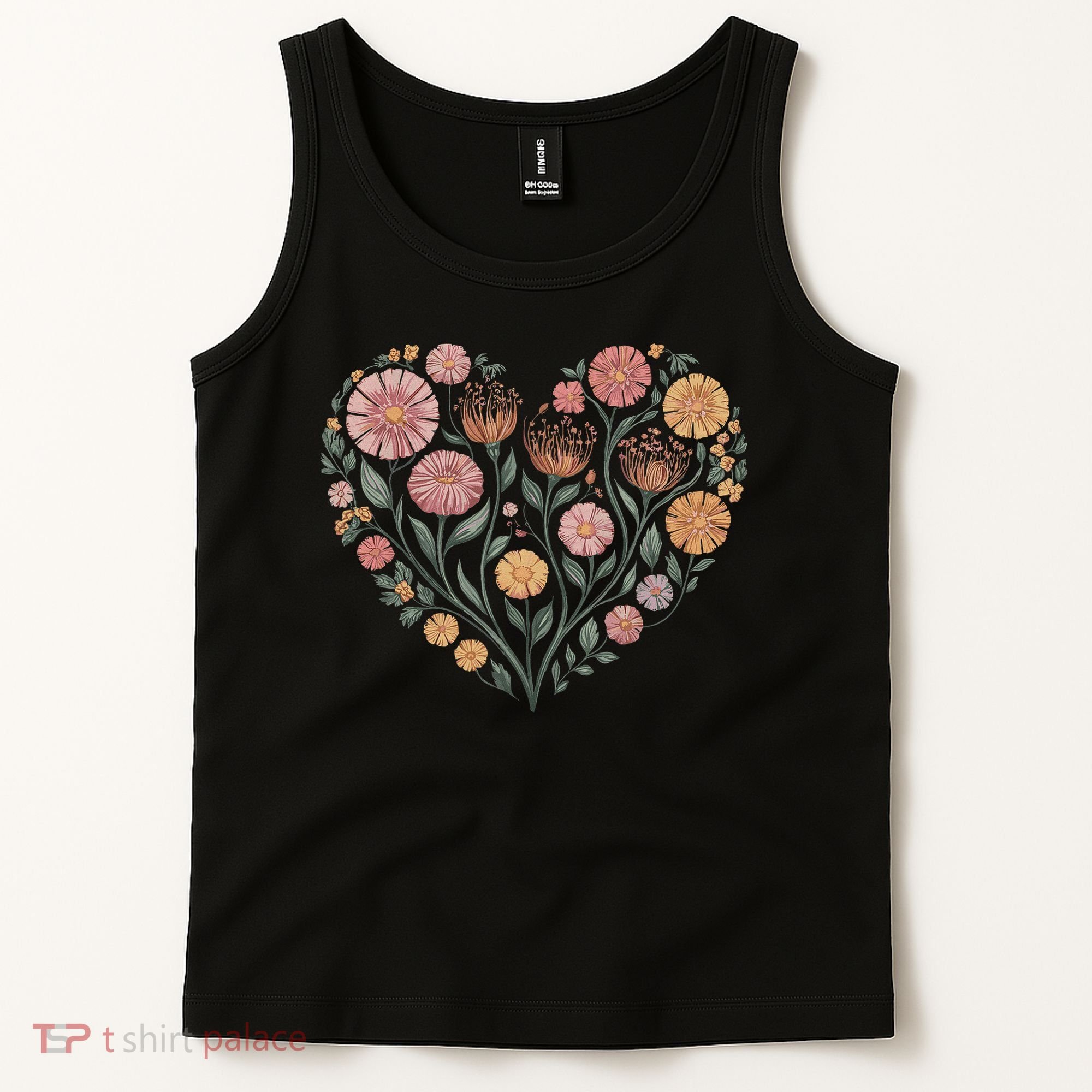 Flowers Heart Boho Wildflowers Tank Top