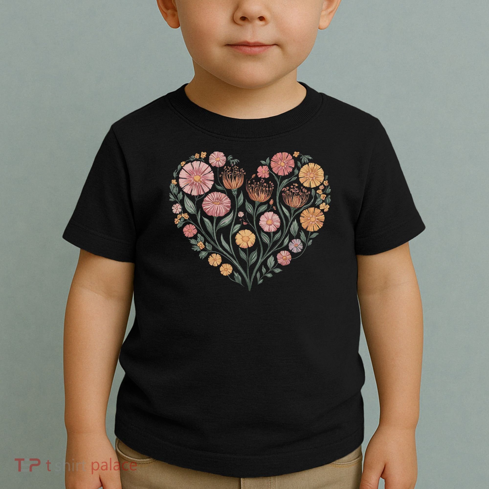Flowers Heart Boho Wildflowers Toddler T-Shirt