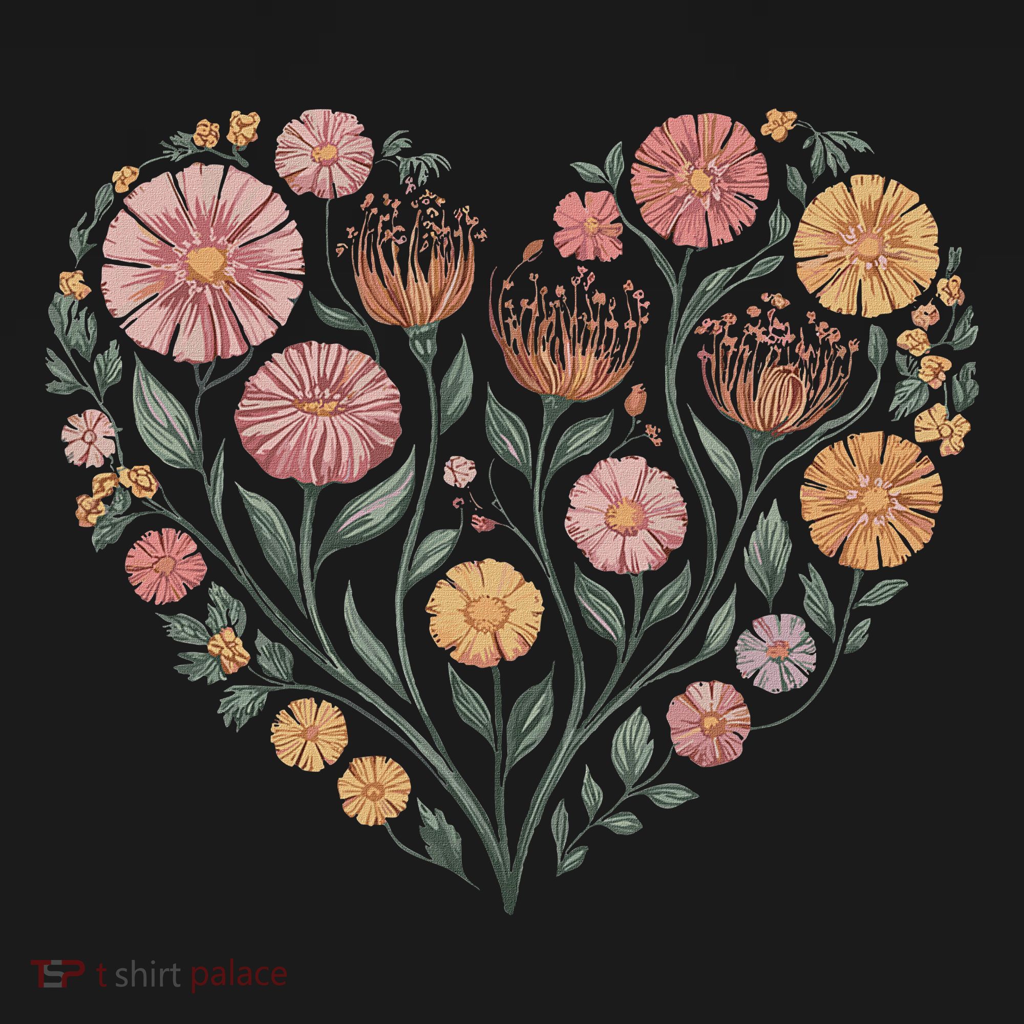 Flowers Heart Boho Wildflowers Kids Sweatshirt