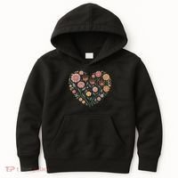 Flowers Heart Boho Wildflowers Kids Hoodie thumb 0