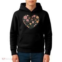 Flowers Heart Boho Wildflowers Kids Hoodie thumb 4