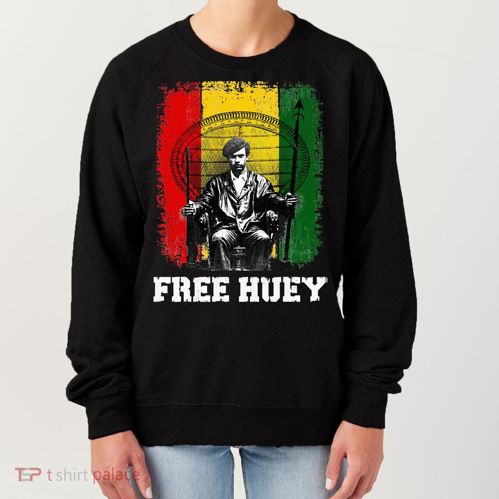 Free Huey Black History & African Roots Afro Empowerment Women's Sweatshirt